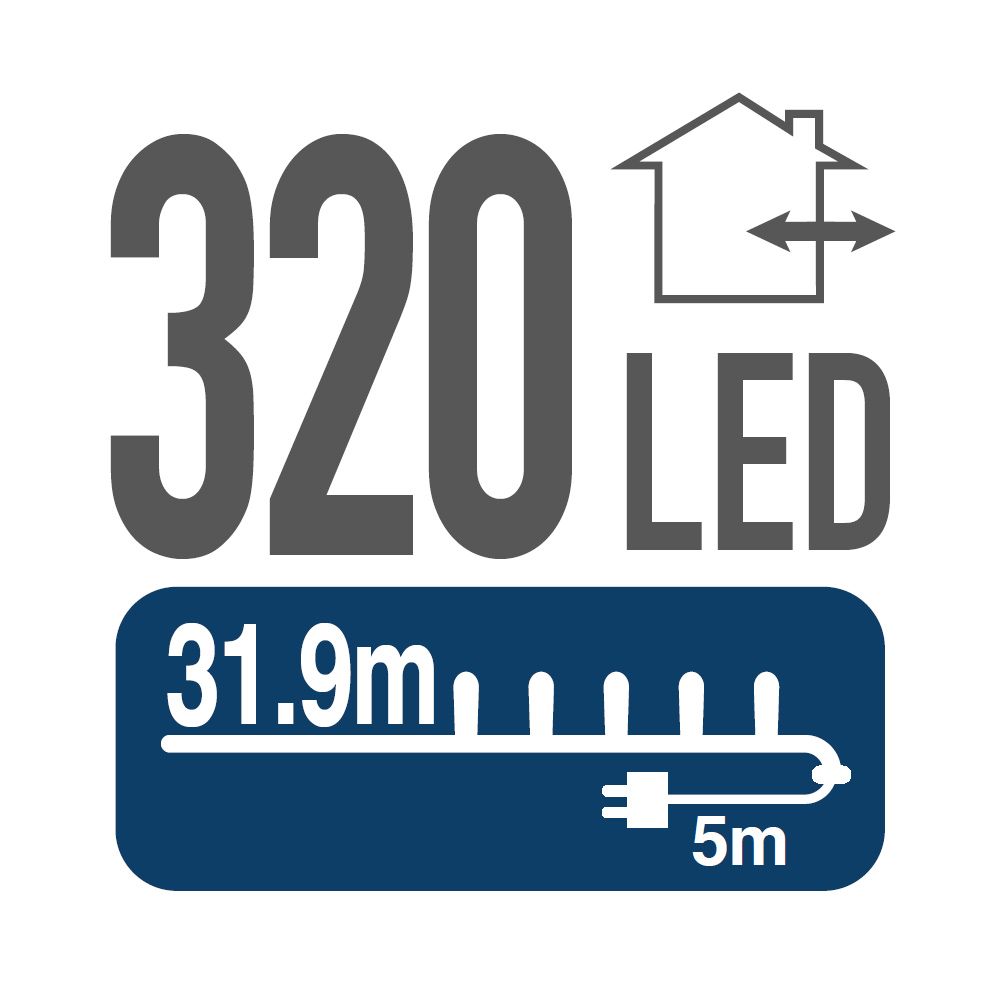 320 LED lempučių girlianda BORA