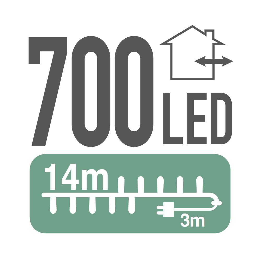 700 LED lempučių girlianda OKKEN