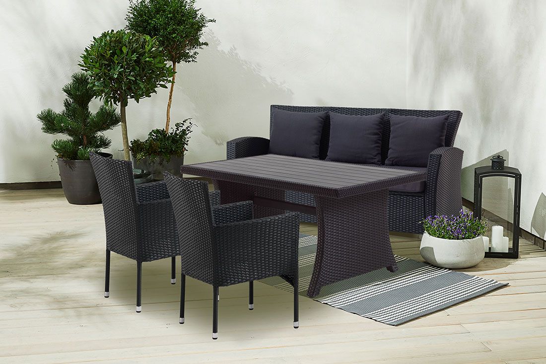 Sodo baldų komplektas LANGET+AIDT Stalas 82x135x65cm, sofa