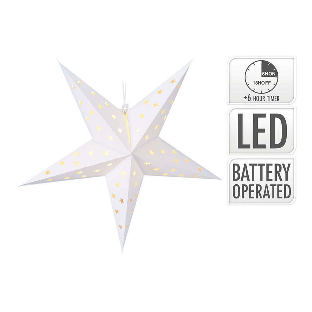10 LED popierinė žvaigždė VEOTIND