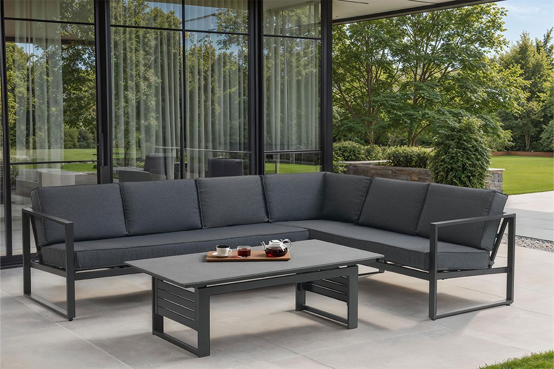 Sodo baldų komplektas VONGE 6 asm. Sofa: 271 x 64 x 208 cm