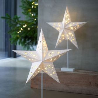 10 LED popierinė žvaigždė ant stovo GULDTOP