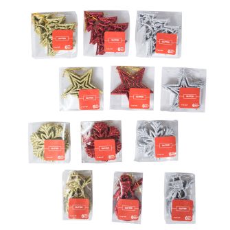 Eglutės žaisliukai GLITTER 6 vnt.